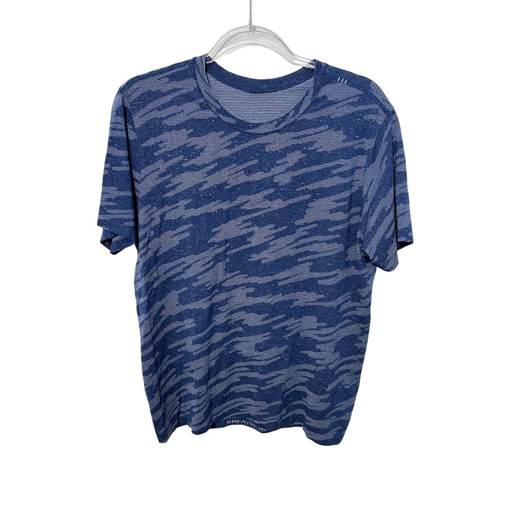 Lululemon Metal Vent Tech T-Shirt Mens L Blue Camo Short Sleeve Performance Tee